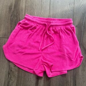 Edikted Terry Cloth Shorts Pink Size Small